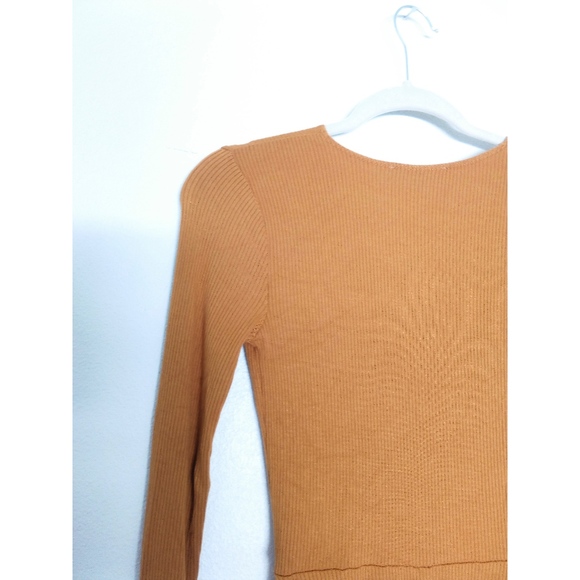 Forever 21 Mustard Yellow V-neck Mini Dress - Picture 6 of 6